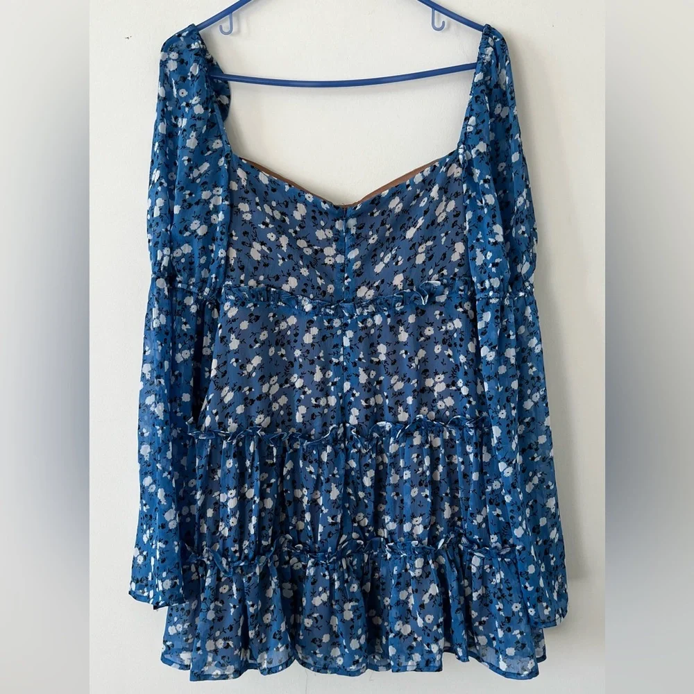 MAJORELLE Ailish Mini Dress in Blue Ditsy - Picture 6 of 6